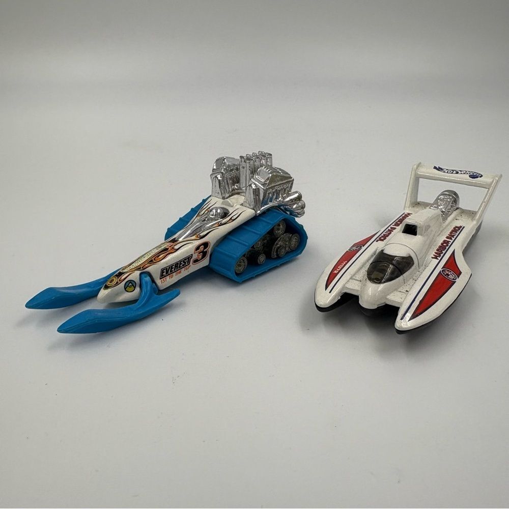 Vintage Hot Wheels Big Chill Snowmobile and Hydroplane Diecast Bundle Lot